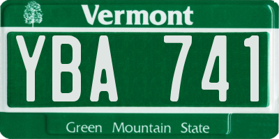VT license plate YBA741