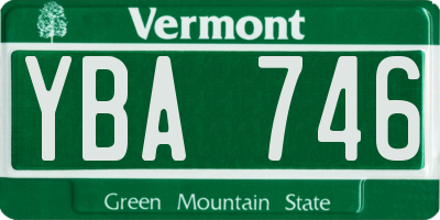 VT license plate YBA746