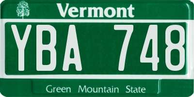 VT license plate YBA748