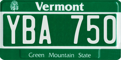 VT license plate YBA750