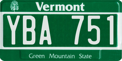 VT license plate YBA751