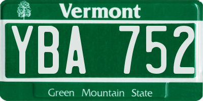 VT license plate YBA752