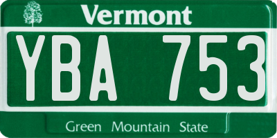 VT license plate YBA753