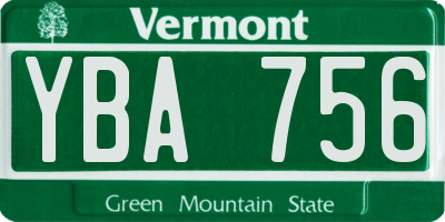 VT license plate YBA756
