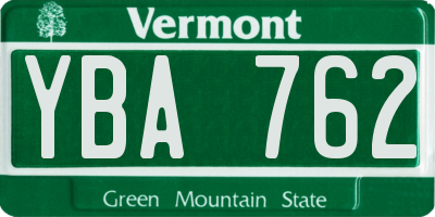 VT license plate YBA762