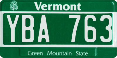VT license plate YBA763