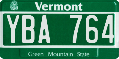VT license plate YBA764