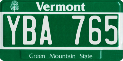 VT license plate YBA765