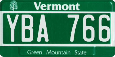 VT license plate YBA766