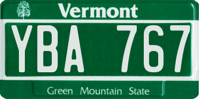 VT license plate YBA767