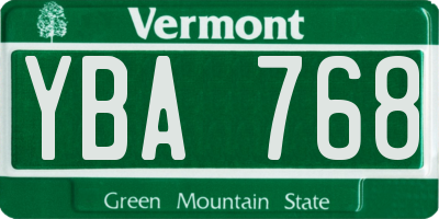 VT license plate YBA768