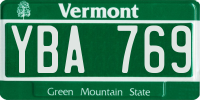 VT license plate YBA769