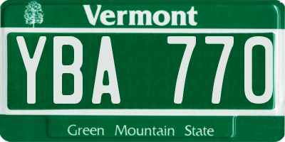 VT license plate YBA770