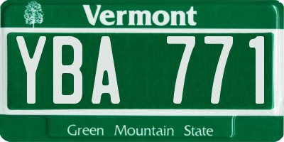 VT license plate YBA771