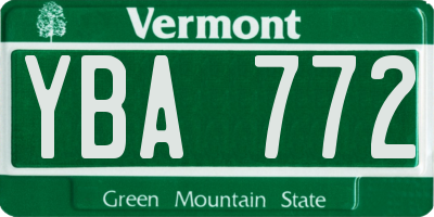 VT license plate YBA772