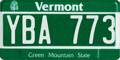 VT license plate YBA773