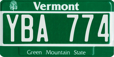 VT license plate YBA774