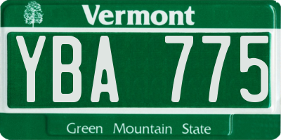 VT license plate YBA775