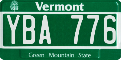 VT license plate YBA776