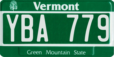 VT license plate YBA779