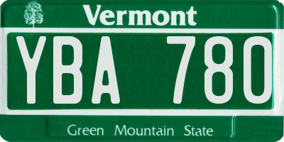 VT license plate YBA780