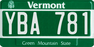 VT license plate YBA781