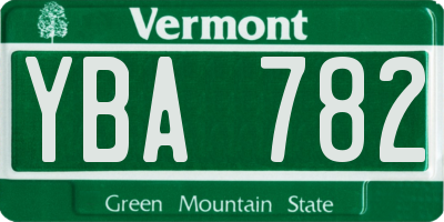 VT license plate YBA782
