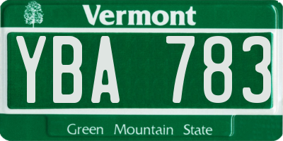 VT license plate YBA783
