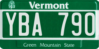 VT license plate YBA790