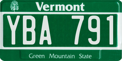 VT license plate YBA791