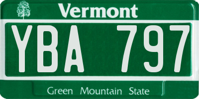 VT license plate YBA797