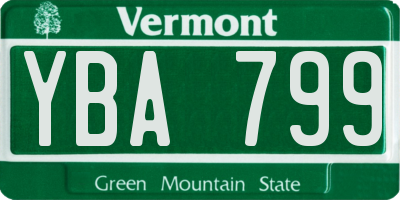 VT license plate YBA799