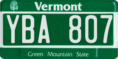 VT license plate YBA807