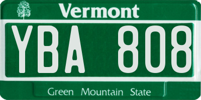 VT license plate YBA808