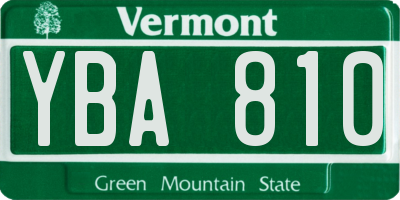 VT license plate YBA810