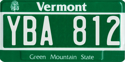 VT license plate YBA812