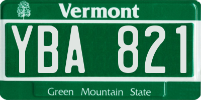 VT license plate YBA821