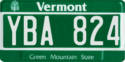 VT license plate YBA824