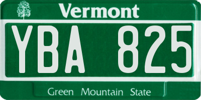VT license plate YBA825