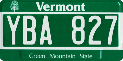 VT license plate YBA827