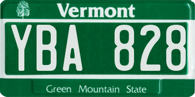 VT license plate YBA828