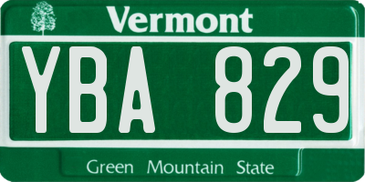 VT license plate YBA829