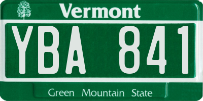 VT license plate YBA841