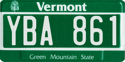 VT license plate YBA861