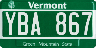 VT license plate YBA867