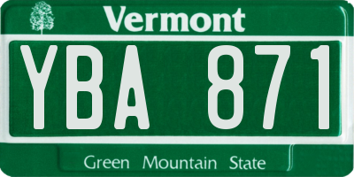 VT license plate YBA871