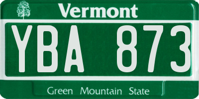 VT license plate YBA873