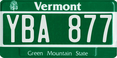 VT license plate YBA877