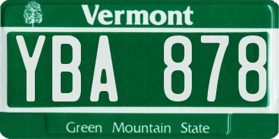 VT license plate YBA878