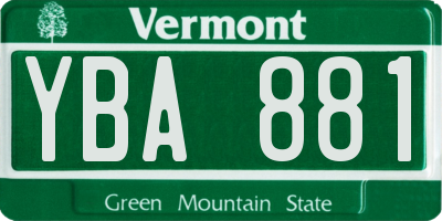 VT license plate YBA881